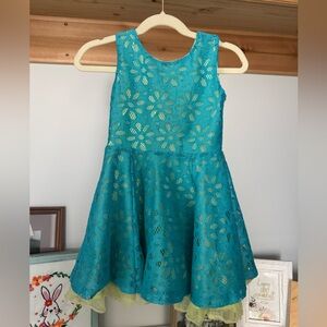 Knitworks Turquoise Floral Lace Dress